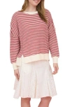 Blu Pepper Stripe Cotton Blend Sweater In Multi