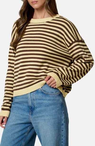 Blu Pepper Stripe Cotton Blend Sweater In Yellow
