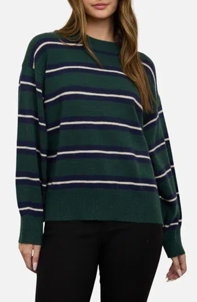 Blu Pepper Stripe Crew Sweater In Multi