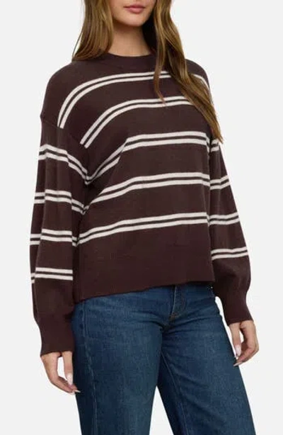 Blu Pepper Stripe Crewneck Sweater In Brown
