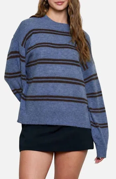 Blu Pepper Stripe Crewneck Sweater In Blue