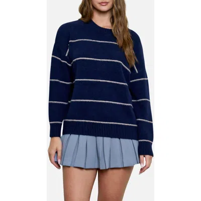 Blu Pepper Stripe Crewneck Sweater In Blue