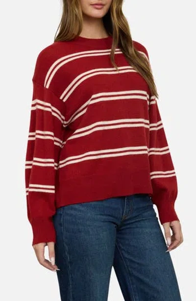 Blu Pepper Stripe Crewneck Sweater In Red