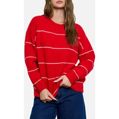 Blu Pepper Stripe Crewneck Sweater In Red