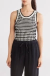 Blu Pepper Stripe Knit Sleeveless Sweater In Black