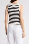 Blu Pepper Stripe Knit Sleeveless Top In Navy