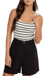 Blu Pepper Stripe Knit Tank In Ivory