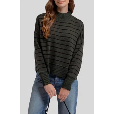 BLU PEPPER BLU PEPPER STRIPE MOCK NECK SWEATER 
