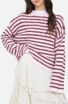 Blu Pepper Stripe Mock Neck Sweater In Multi