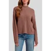 Blu Pepper Stripe Mock Neck Sweater In Mocha