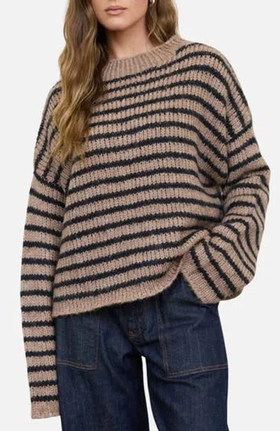 Blu Pepper Stripe Mock Neck Sweater In Multi