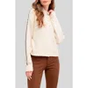 Blu Pepper Stripe Mock Neck Sweater In Oatmeal