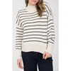 Blu Pepper Stripe Mock Neck Sweater In White