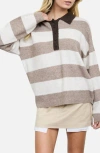 Blu Pepper Stripe Polo Sweater In Multi