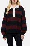 Blu Pepper Stripe Polo Sweater In Multi