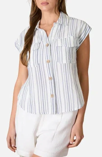 Blu Pepper Stripe Shirt In Blue