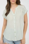 Blu Pepper Stripe Short Sleeve Button-up Shirt