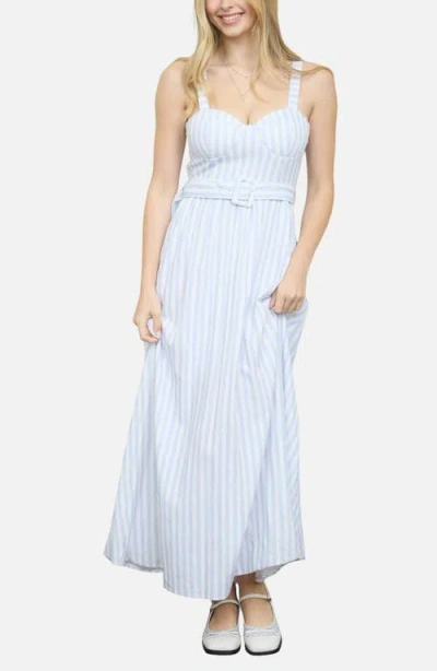 Blu Pepper Stripe Sleeveless Dress In Blue