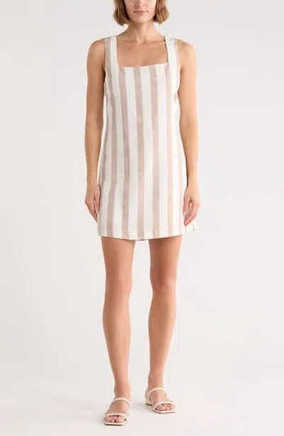 Blu Pepper Stripe Sleeveless Minidress In White