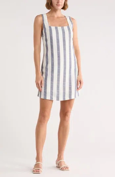 Blu Pepper Stripe Sleeveless Minidress In Blue