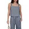 Blu Pepper Stripe Square Neck Tank In Pattern