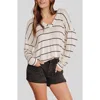 BLU PEPPER BLU PEPPER STRIPE V-NECK KNIT TOP