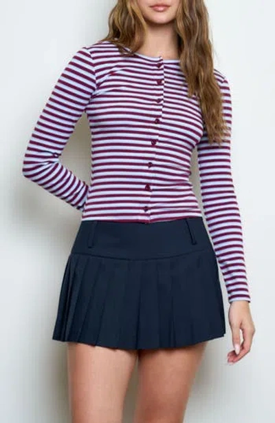 Blu Pepper Striped Cardigan In Animal Print