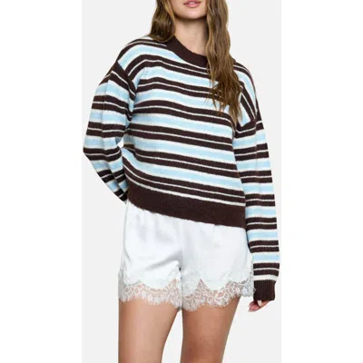 Blu Pepper Striped Crewneck Sweater In Multi