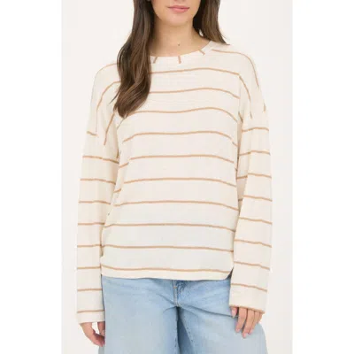 Blu Pepper Striped Long Sleeve Sweater In White