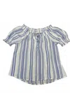 Blu Pepper Striped Off The Shoulder Top In Blue In Multi