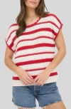 Blu Pepper Striped Open Stitch Sweater In Multi