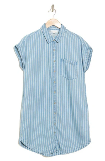 Blu Pepper Striped Shirtdress In Denim