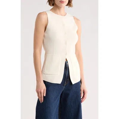 Blu Pepper Sweater Vest In White