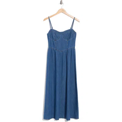 Blu Pepper Sweetheart Midi Dress In Blue
