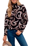 Blu Pepper Swirl Pullover Sweater In Black Multi