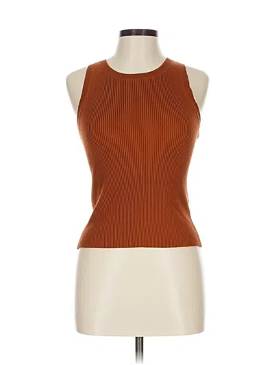 Pre-owned Blu Pepper Tank Top Brown Halter Neckline Tops