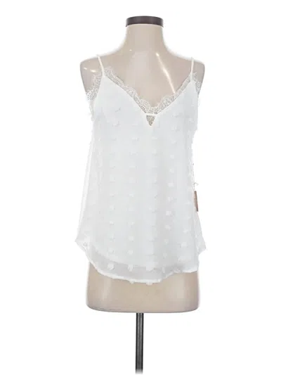 Pre-owned Blu Pepper Tank Top Ivory Plunge Neckline Tops