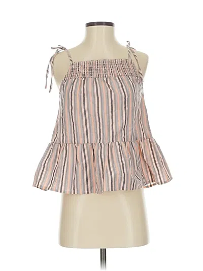 Pre-owned Blu Pepper Tank Top Tan Halter Neckline Tops In Brown