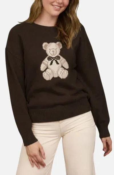 Blu Pepper Teddy Bear Pullover Sweater In Brown