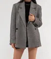 BLU PEPPER TESSA TWEED STYLE LONG LINE BLAZER IN GRAY