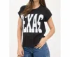 Blu Pepper Texas Ribbed Graphic Tee In Black In Black