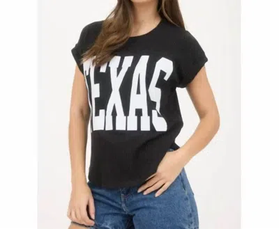 Blu Pepper Texas Ribbed Graphic Tee In Black