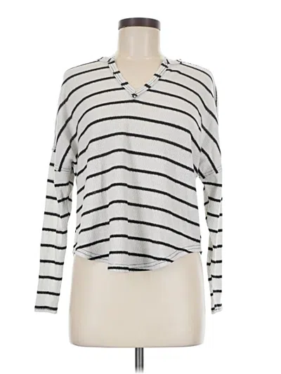 Pre-owned Blu Pepper Thermal Top White Collared Neckline Tops