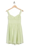 Blu Pepper Tie Strap Fit & Flare Minidress In Light Sage