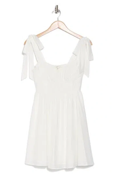 Blu Pepper Tie Strap Fit & Flare Minidress In White