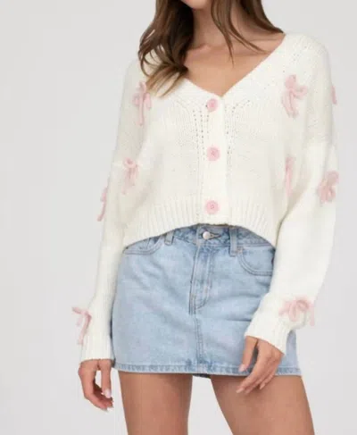 Blu Pepper Tie The Knot Cardigan In Cream