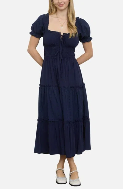 Blu Pepper Tiered Maxi Dress In Blue