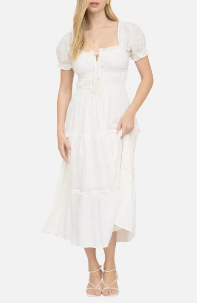 Blu Pepper Tiered Maxi Dress In White