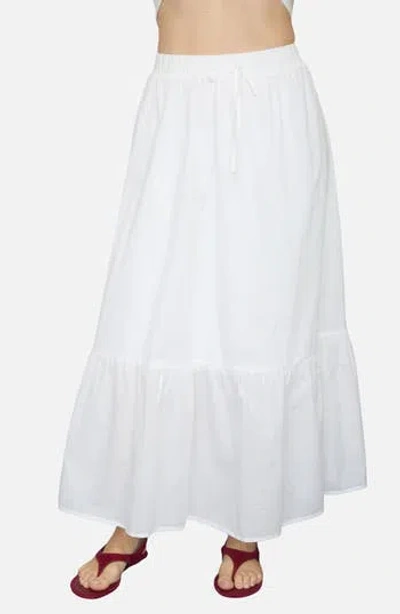 Blu Pepper Tiered Maxi Skirt In White
