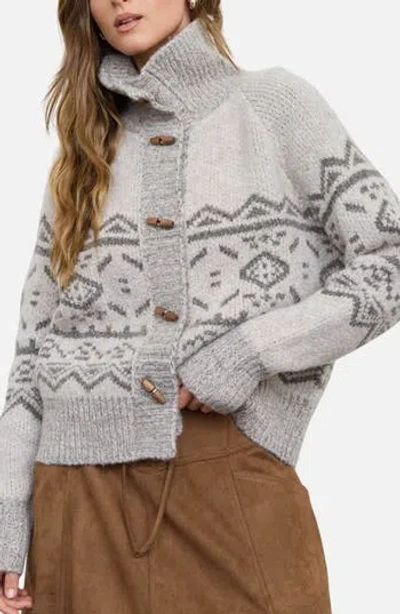Blu Pepper Toggle Cardigan In Light Taupe